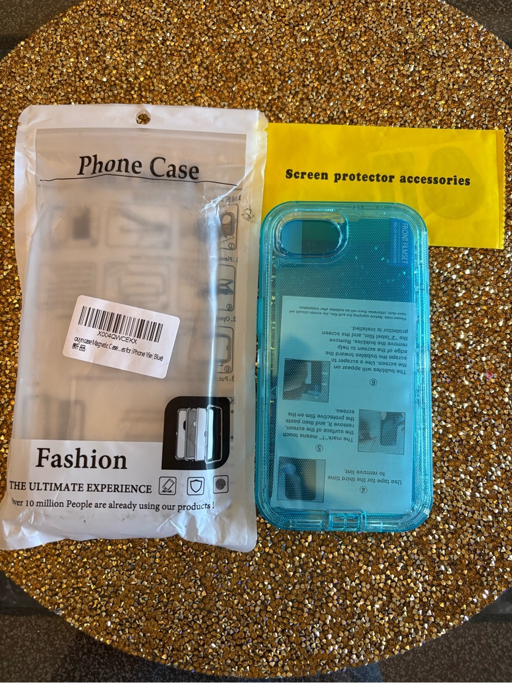 iPhone 16e NWT Clear Blue Protective Phone Case with Screen Protector